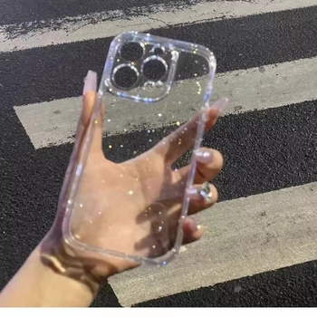 Läbipaistev ja särav tähekujuline iPhone 16proMax telefoniümbris Advanced Sense Apple 15, läbipaistev kaitseümbris 13, 15, 16, 17, 18, 19, 20