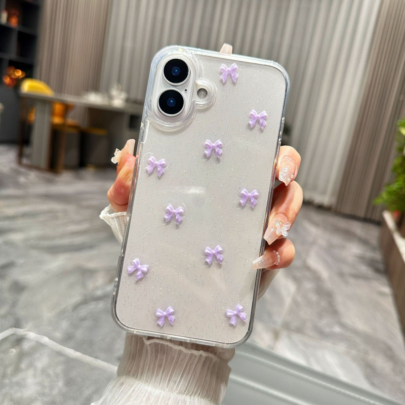 Uus sädeleva väikese lipsuga telefoniümbris, mis sobib Apple 16 iPhone 17 Pro 14 Pro Maxile, läbipaistev vaiguga