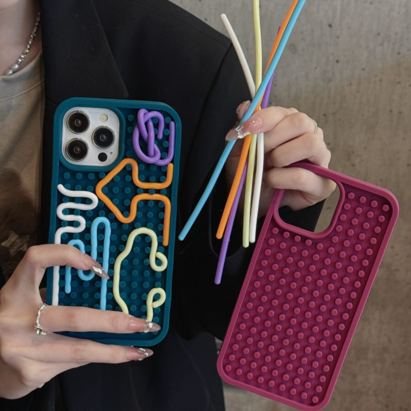 Silikónové puzdro na telefón s motívom puzzle pre iPhone 17 Pro Max 16, trojrozmerné, odolné voči pádu, 13/14, s plným krytím a 12 pre ženy