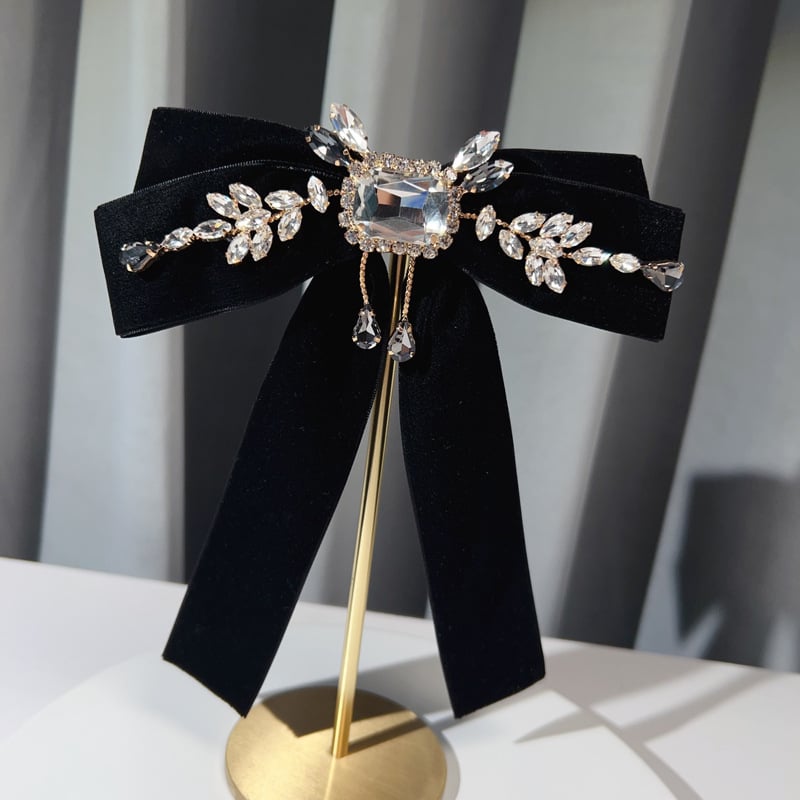 Accesorii de haine de toamnă și de iarnă, franceze, britanice, retro, cu diamant complet, de înaltă calitate, cu arc, broșă Jk Lolita, cravată neagră