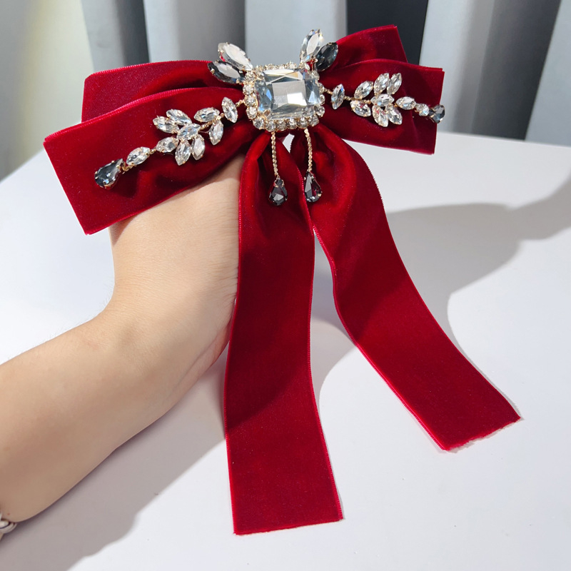 Есенни и зимни аксесоари за палта, френски, британски, ретро, пълен диамант, висок клас, брошка с панделка, JK Lolita, черна вратовръзка