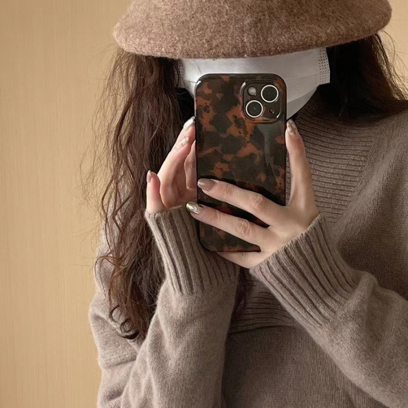 Európske a americké personalizované puzdro na mobilný telefón s jantárovou leopardovou potlačou pre iPhone 16, vhodné pre Apple 15, Promax 11/12, all inclusive 13/14