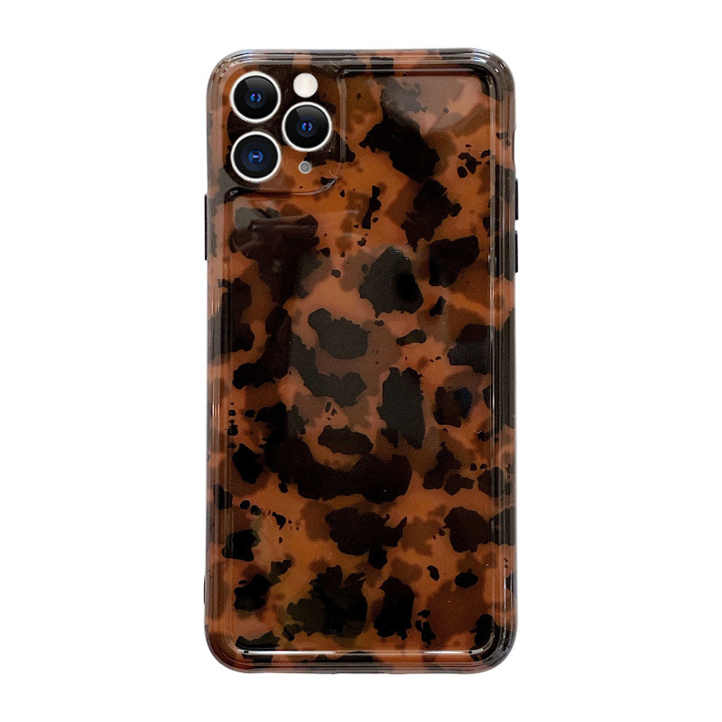 Európske a americké personalizované puzdro na mobilný telefón s jantárovou leopardovou potlačou pre iPhone 16, vhodné pre Apple 15, Promax 11/12, all inclusive 13/14