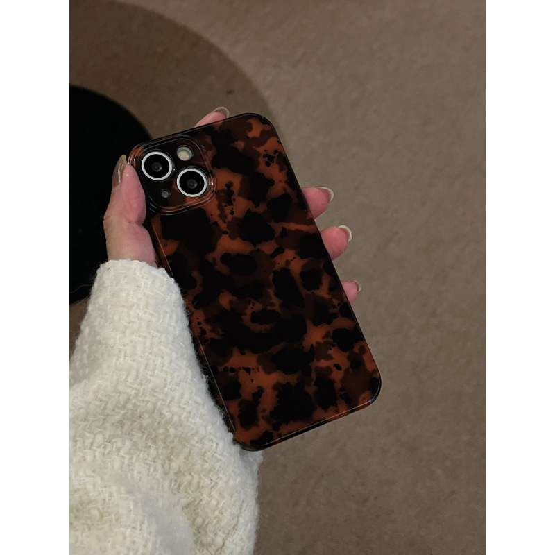 Euroopa ja Ameerika isikupärastatud merevaigukollase leoparditrükiga iPhone 16, sobib Apple 15Promax mobiiltelefoniümbrisele, 11/12, kõik hinnas, 13/14