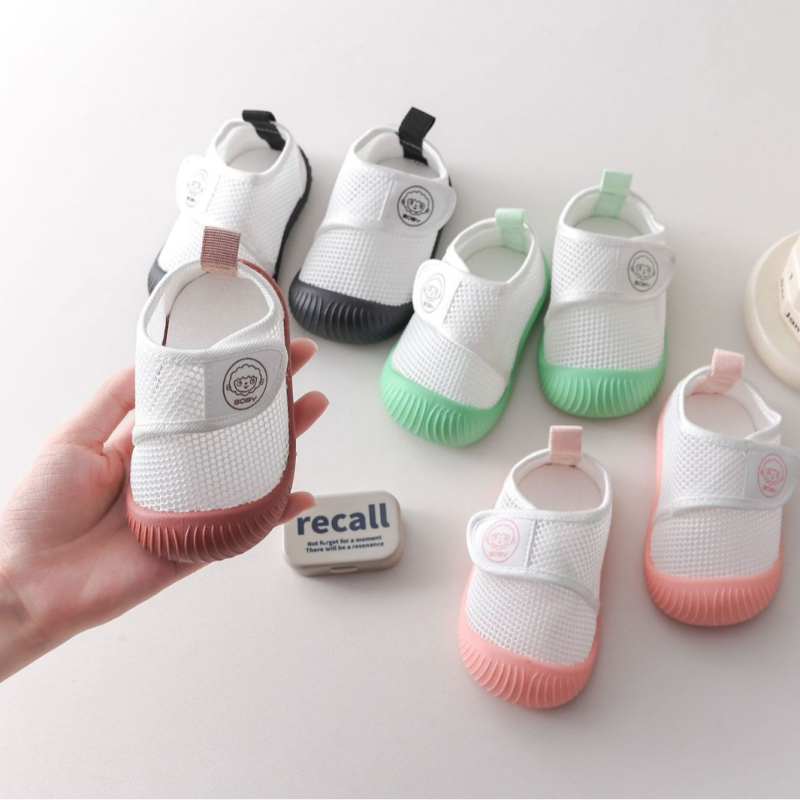 Бебешки летни обувки с мека подметка за момчета и момичета, нехлъзгащи се, противоударни, бебешки обувки с мека подметка, дишащи детски обувки от мрежа