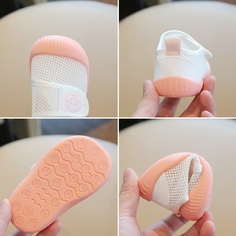 Бебешки летни обувки с мека подметка за момчета и момичета, нехлъзгащи се, противоударни, бебешки обувки с мека подметка, дишащи детски обувки от мрежа