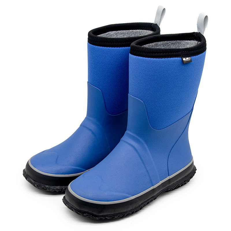 Bkmcikcc lietus rudens un ziemas apavi zēniem un meitenēm, neslīdoši ūdens apavi, lietus zābaki vecākiem bērniem, bērnu apavi ar vidēju teļu augstumu, vētras izturīgi