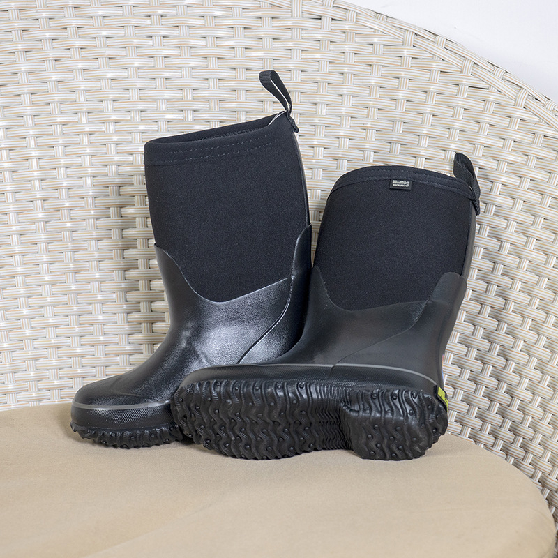 Bkmcikcc lietus rudens un ziemas apavi zēniem un meitenēm, neslīdoši ūdens apavi, lietus zābaki vecākiem bērniem, bērnu apavi ar vidēju teļu augstumu, vētras izturīgi