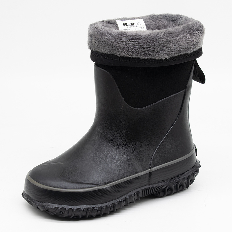 Bkmcikcc lietus rudens un ziemas apavi zēniem un meitenēm, neslīdoši ūdens apavi, lietus zābaki vecākiem bērniem, bērnu apavi ar vidēju teļu augstumu, vētras izturīgi