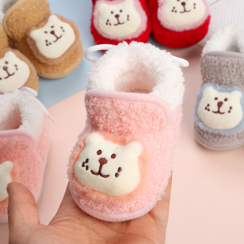 Gamintojai Vaikiški 12 mėnesių amžiaus Vaikiški medvilniniai batai Žieminiai vyriški ir moteriški kūdikių batai Zomšiniai vienerių metų mažylių batai su minkštu padu