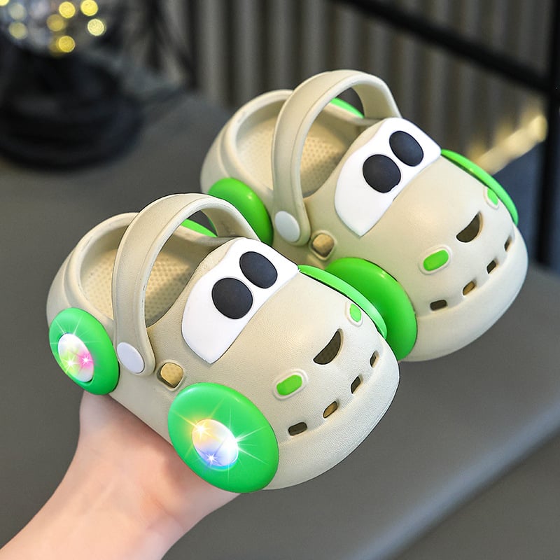 Pantofi sport pentru copii, pantofi sport Croc, pantofi de vară pentru copii, 1-3 ani, 2 sugari, antiderapanți, băieți și fete, papuci luminoși pentru mașini Baotou