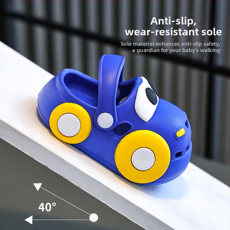 Детски обувки Croc, летни, за бебета 1-3 години, 2 бебета, неплъзгащи се, момчета и момичета, детски, Baotou, светещи пантофи с кола