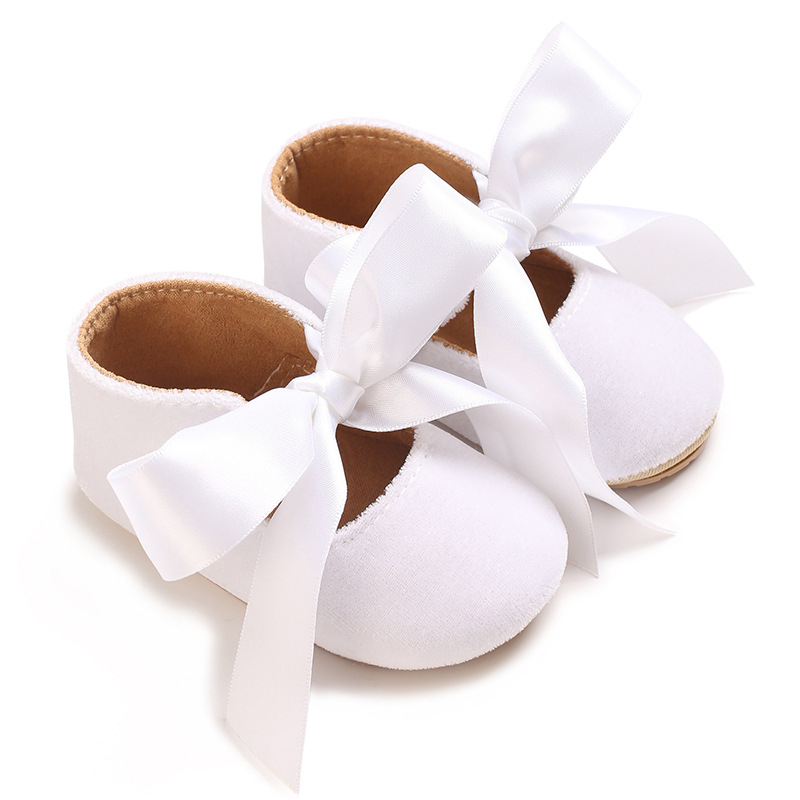 Сладки бебешки обувки Ma Lizhen Princess за 0-1 година, PU, с голяма панделка и декоративни меки обувки за ходене