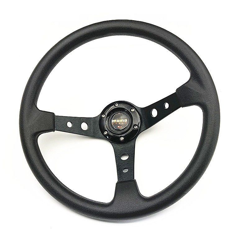 PU odos grūdelių modifikuotas vairas, 14 colių įgaubtas aliuminio lydinio lenktynių vaizdo žaidimų universalus konkurencinis vairo modulis