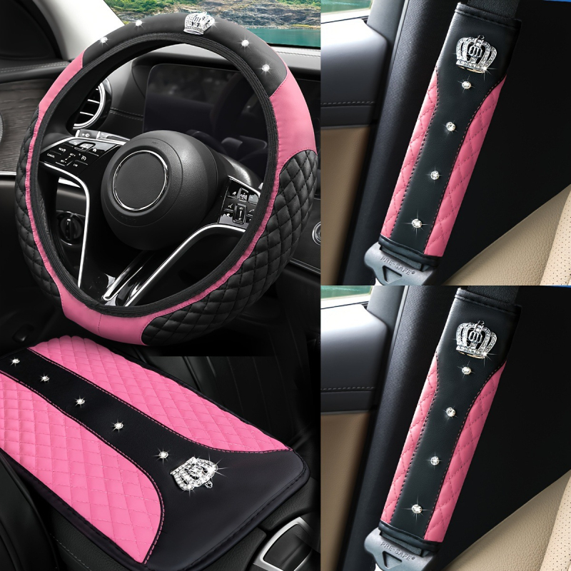 Set volana za automobil s dijamantnom krunom, jastučić za ramena, kutija za naslon za ruke, četverodijelni visokokvalitetni prekogranični eksplozijski veleprodajni...
