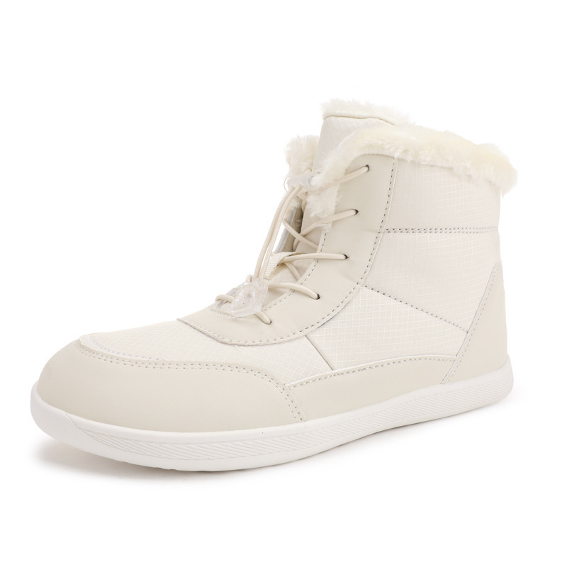 Νέα τάση χειμώνα 2024, ψηλοτάκουνα παπούτσια από βαμβάκι με φλις επένδυση, φαρδιά ύφανση, γυναικεία μπότες χιονιού για υπαίθριες δραστηριότητες, μοντέρνα, ζεστές