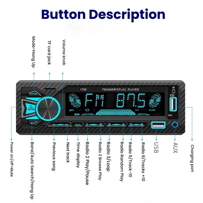 6603 Bluetooth automašīnas vienas stacijas radio krāsains augstas izšķirtspējas bezzudumu mūzikas USB spraudņa automašīnas MP3 atskaņotājs