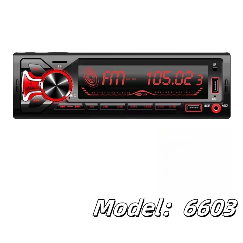 6603 Bluetooth automašīnas vienas stacijas radio krāsains augstas izšķirtspējas bezzudumu mūzikas USB spraudņa automašīnas MP3 atskaņotājs