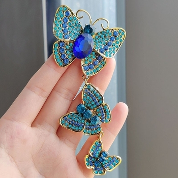 Loominguline pikk liblikpross väikese ülikonnaga rhinestones retro putukanõel elegantne uhke tseremoonia banketisaali korsett