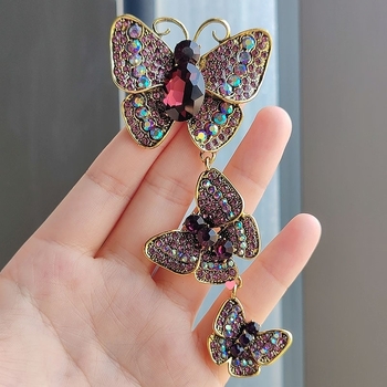 Loominguline pikk liblikpross väikese ülikonnaga rhinestones retro putukanõel elegantne uhke tseremoonia banketisaali korsett