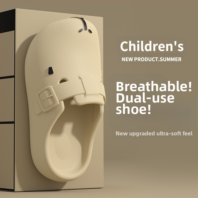 Детски чехли Kapi Bala за момчета, лято 2025, нови, неплъзгащи се плажни сандали за момичета с големи дупки