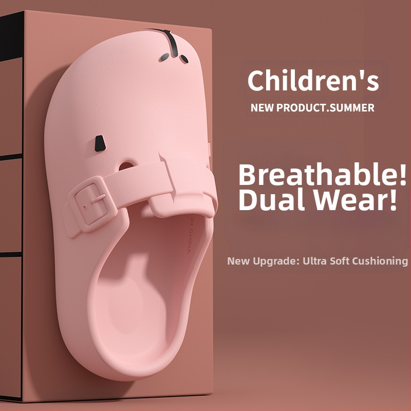 Детски чехли Kapi Bala за момчета, лято 2025, нови, неплъзгащи се плажни сандали за момичета с големи дупки