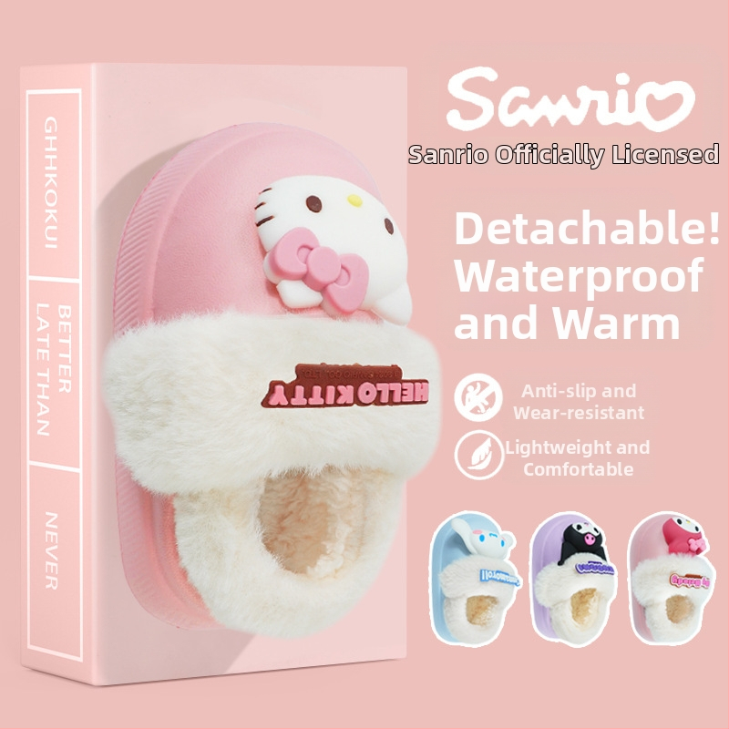 Sanrio tüdrukute puuvillased sussid poistele talveks armsad multifilmi siseruumides kasutatavad pehmed puuvillased kingad eemaldatava puuvillase voodriga