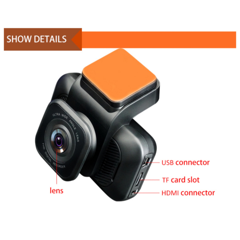 Înregistrator auto față și spate cu înregistrare dublă 2K HD, ecran de 3 inch, înregistrare universală pentru vehicul, capacitate mare