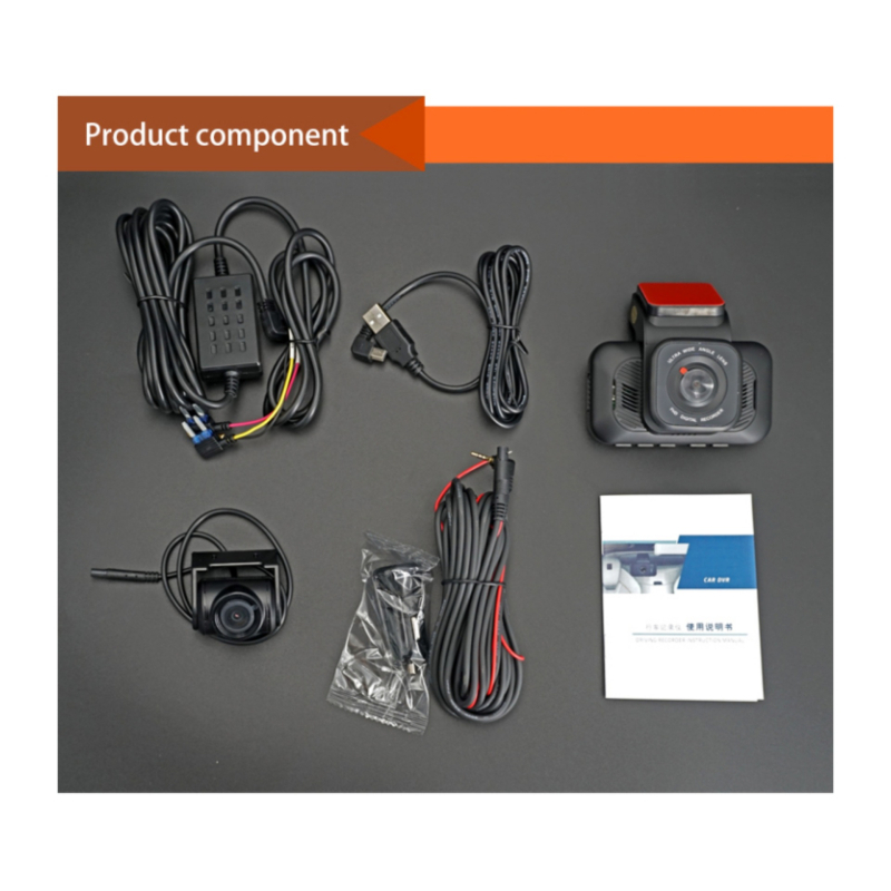 Braukšanas reģistrators priekšpusē un aizmugurē, dubultā ierakstīšana, 2K HD ieraksts, 3 collu ekrāns, lielas ietilpības automašīnas universālais transportlīdzekļa reģistrators