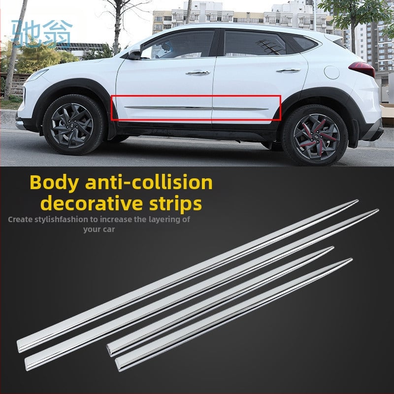 Ejv auto bandă anti-coliziune ușă bandă anti-zgârieturi autocolant anti-zgârieturi caroserie ușă laterală protecție bandă decorativă bandă strălucitoare autocolant adeziv