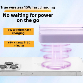 Tarpvalstybinė didmeninė magnetinė belaidė „Magsafe“ išorinė baterija su įmontuotu laidu. Itin plona, greitai įkraunama, nešiojama, pritaikoma.