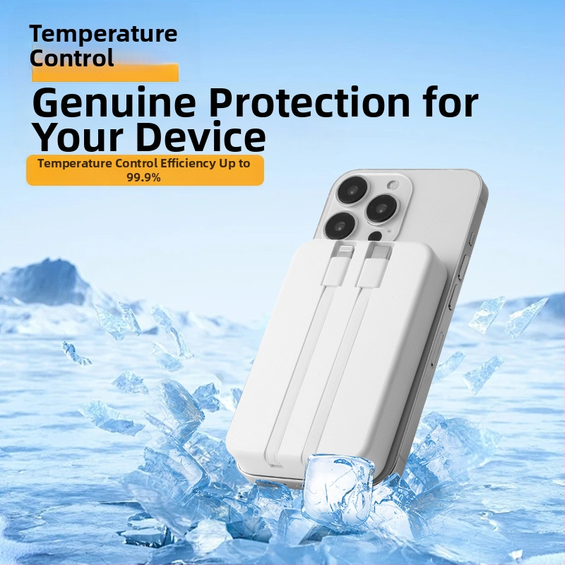 Трансгранична търговия на едро с магнитна безжична Magsafe външна батерия с вграден кабел, ултратънка, бързо зареждаща се преносима външна батерия, персонализиране