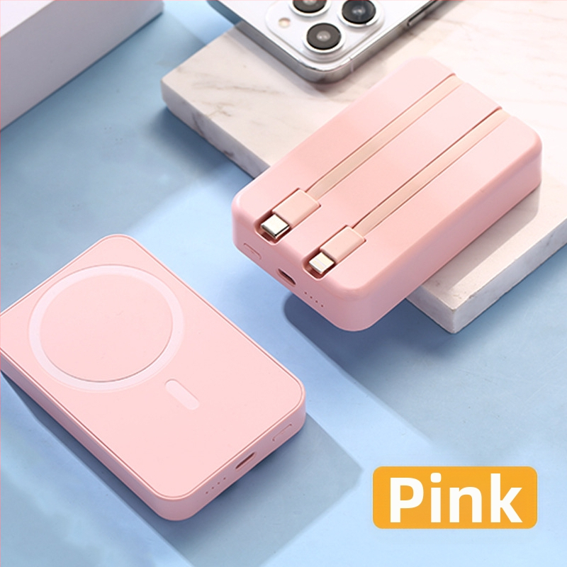 Tarpvalstybinė didmeninė magnetinė belaidė „Magsafe“ išorinė baterija su įmontuotu laidu. Itin plona, greitai įkraunama, nešiojama, pritaikoma.