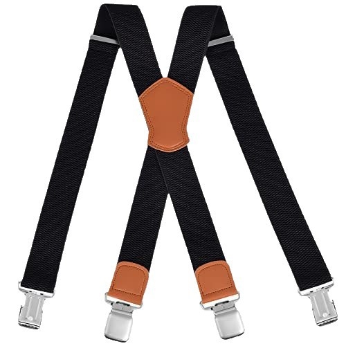 3,8 cm kukurūzų rašto 4 segtukų X formos vyriškos džinsinės petnešos, unisex reguliuojamo dydžio darbo drabužiai