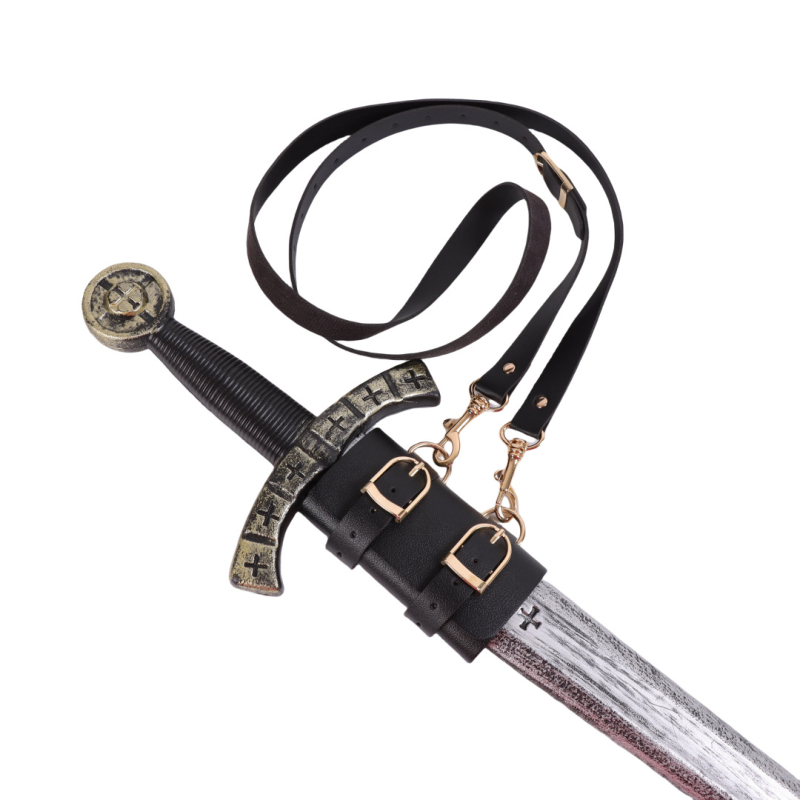 TEMU piiriülene keskaegne seljaga ühe mõõga komplekt Põhjala viikingi stiilis vintage COSPLAY rekvisiidid Amazon