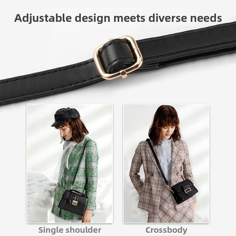 Juodai baltas krepšio dirželis, rankinės dirželis per petį, mažo moteriško krepšio dirželio aksesuarai, minkštas odinis krepšio dirželis, reguliuojamas universalus