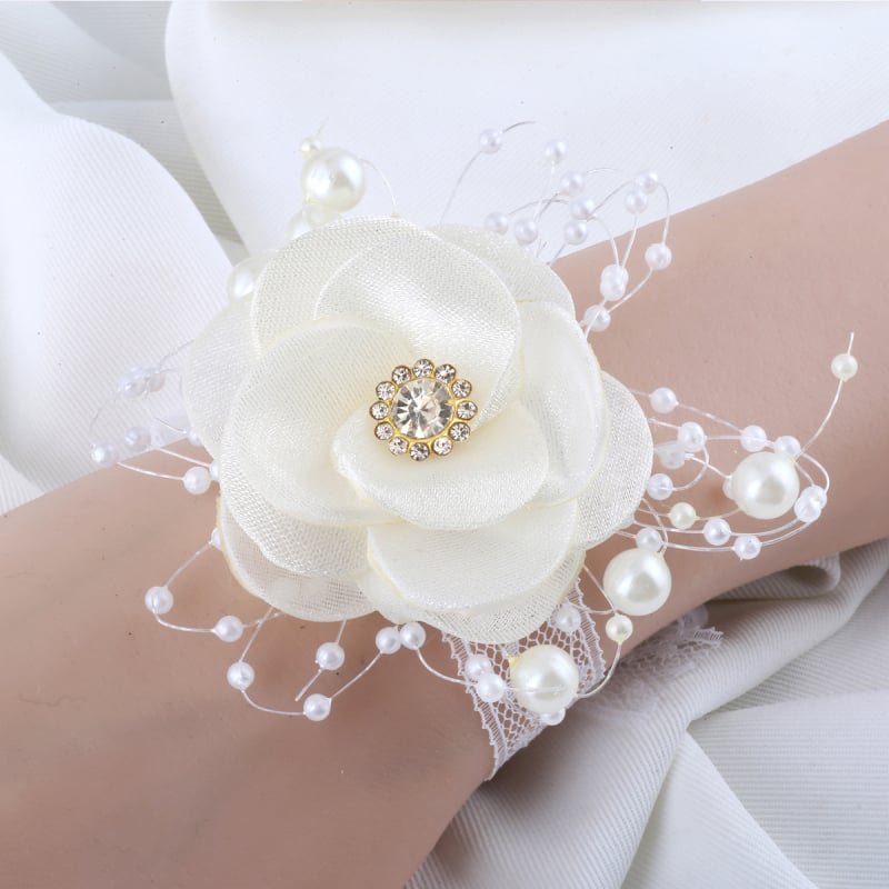 Vestuvių šventė Nuotaka Pamergė Riešo Gėlė Pieninė Rožė Ritininis Korsažo Smeigtukas Jaunikis Geriausias Vyras Korsažas XH812A