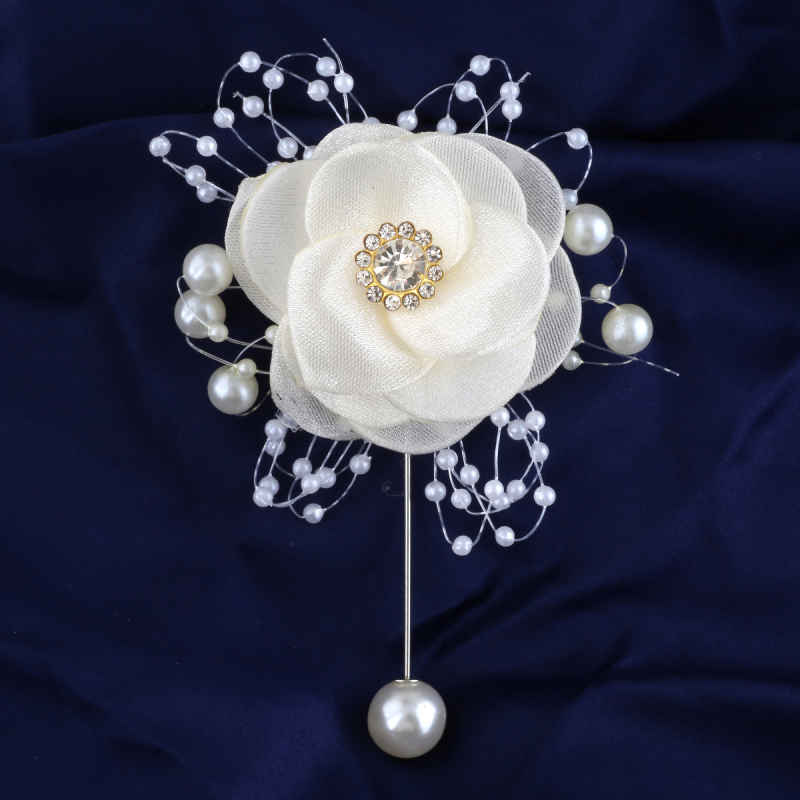 Vestuvių šventė Nuotaka Pamergė Riešo Gėlė Pieninė Rožė Ritininis Korsažo Smeigtukas Jaunikis Geriausias Vyras Korsažas XH812A