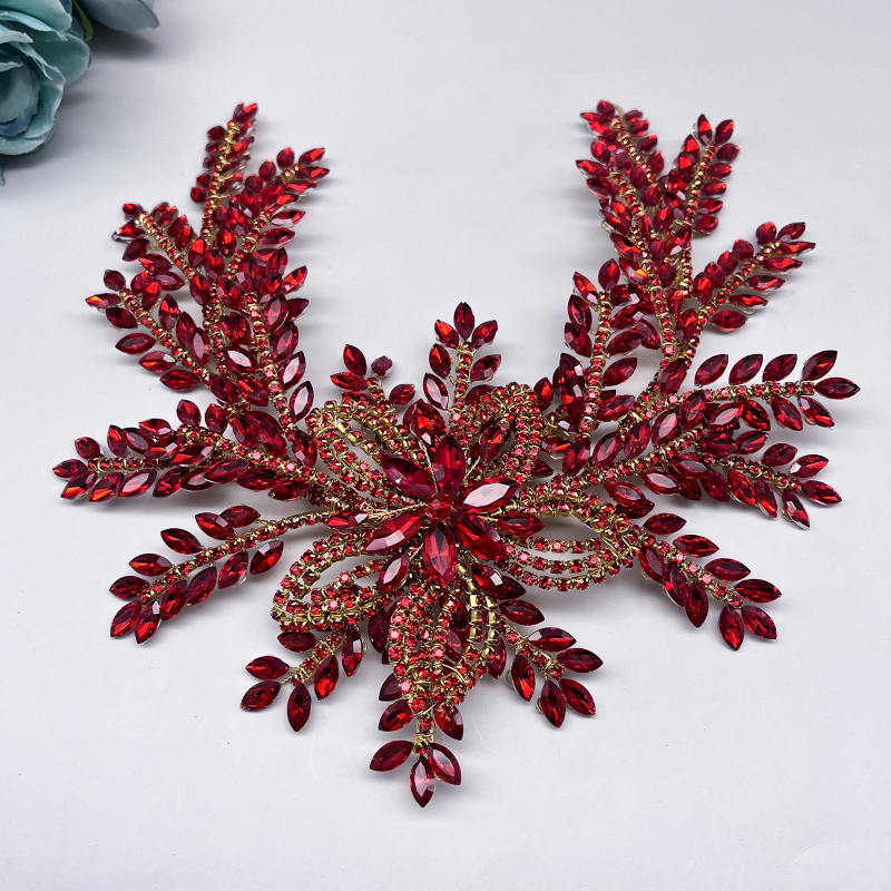 Външнотърговски булчински шапки Leaf Full Diamond Heavy Industry Light Luxury Disc Hair Band Headband Headband Wedding Dress Accessories DZ135