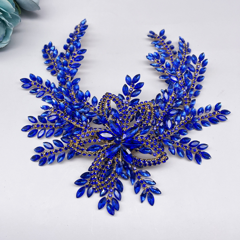 Външнотърговски булчински шапки Leaf Full Diamond Heavy Industry Light Luxury Disc Hair Band Headband Headband Wedding Dress Accessories DZ135