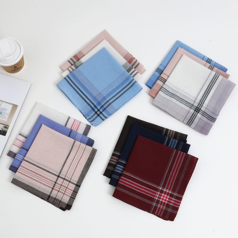 Kabatlakatiņš, kvadrātveida, klasisks, sviedrus noslaukošs, poliestera, plāns, rūtains, vīriešu, kabatlakatiņš, roku dvielis, retro, vecmodīgs, ūdens uzsūcošs