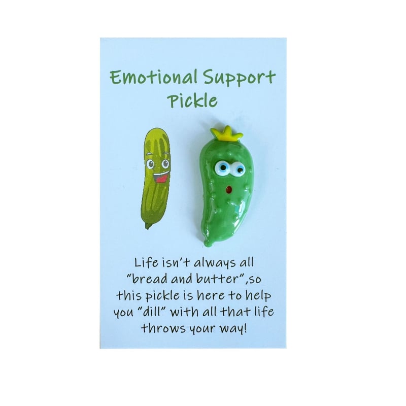 Джобна поздравителна картичка Temushein с позитивна енергия, емоционална подкрепа, джобна поздравителна картичка с краставица