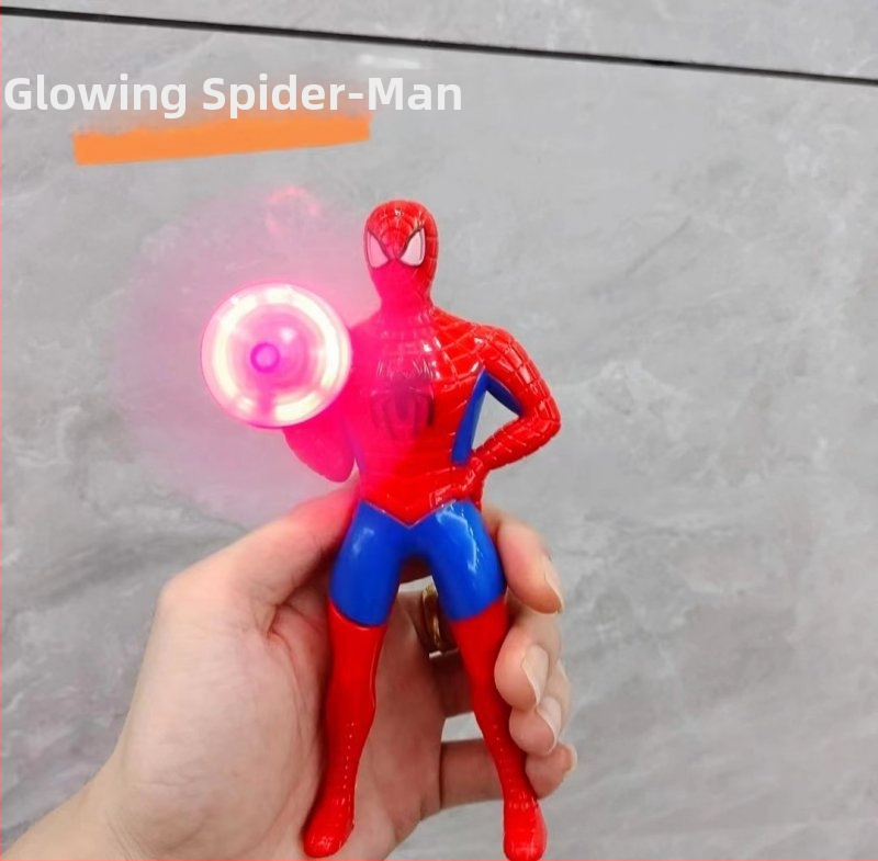 Mini Ultraman gaismas ventilators ar roku darbināms elektriskais ventilators, mazs rokas ventilators ar roku spiests Superman ērts manuāls ventilators
