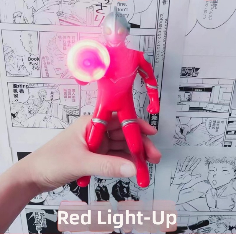 Mini Ultraman gaismas ventilators ar roku darbināms elektriskais ventilators, mazs rokas ventilators ar roku spiests Superman ērts manuāls ventilators