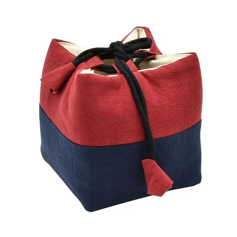 Платнена чанта за съхранение на чай с въже, китайско просто персонализирано лого, преносима мини чанта за съхранение, лилава пясъчник, платнена чанта