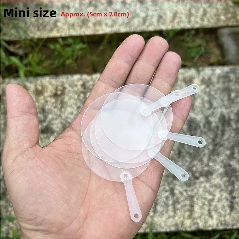 Goo kaardikleebisega mini läbipaistev lehvik, tühi mini beebi isetehtud lasteaia väike lehvik hulgimüügist