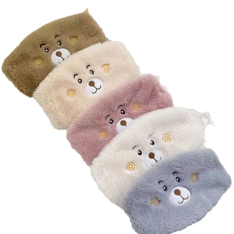 Talvine meeste ja naiste koomiksiga tikitud mask armas karumüts plush talvine soe külmakindel kõrvamask paaristiilis