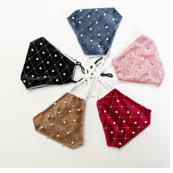 kaukė „Star Shiny Cloth“ kaukė moterims, suaugusiųjų mada, personalizuota, dulkėms atspari, apsauganti nuo saulės, perlų kaukė, madinga gamyklos vieta