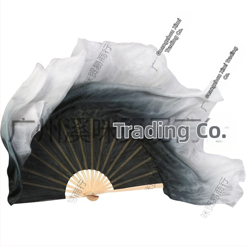 Ветрило за класически танци, ветрило за танци, женско ветрило, черно, дълго, дебело, двустранно лепило, ветрило за танци Zhou Yangko Square Dance Ink