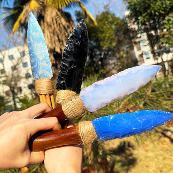 Piiriülene Amazoni kuum müük Natural Obsidian Protein Big Dagger Healing Home Office`i kaunistused